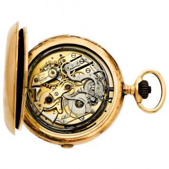 Large Swiss 14 carat gold complicated lever watch Circa 1900