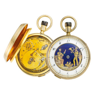 Swiss gilt musical repeating watch with automaton Circa 1830