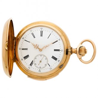 Swiss 18K gold minute repeating pocket watch Circa 1900