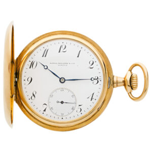 Swiss 18 carat gold hunting cased keyless pocket watch Circa 1910