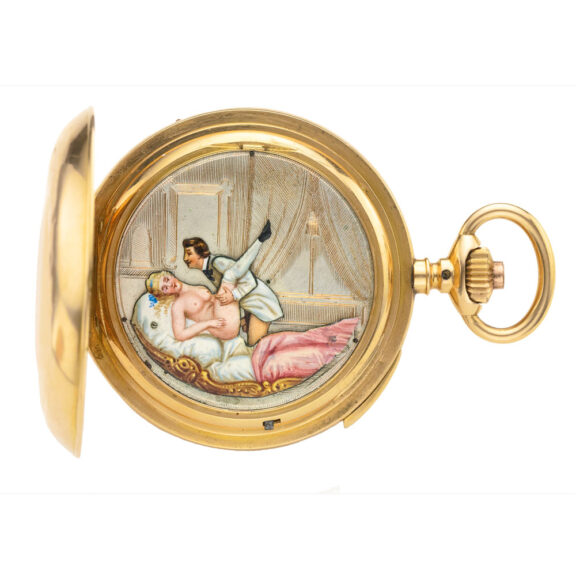 Swiss repeating automaton with erotic scene Circa 1900
