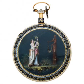 French gold and enamel decorated verge watch Circa 1790