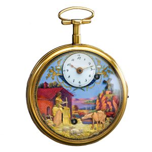 Swiss gold automaton watch 
