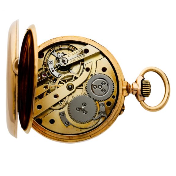 Swiss 18 carat gold open faced keyless lever watch Circa 1886 Swiss 18 carat gold open faced keyless lever watch Circa 1886