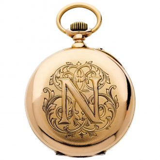 Swiss 18 carat gold open faced keyless lever watch Circa 1886