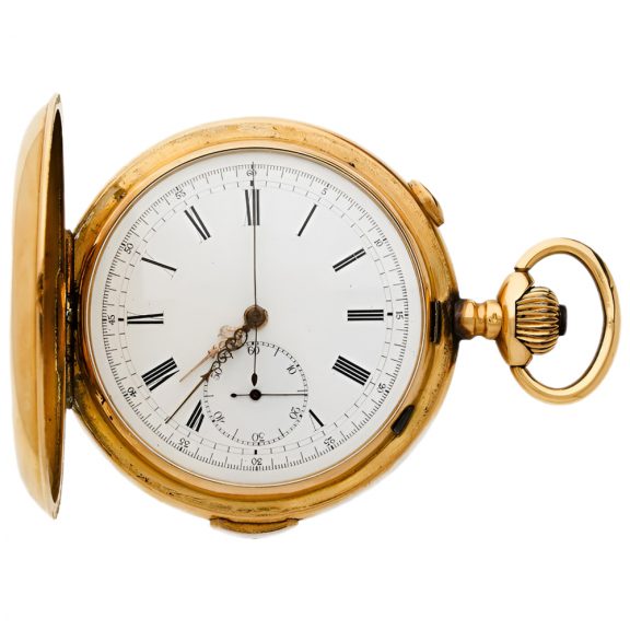 Swiss 18K gold quarter repeating chronograph Circa 1900 Swiss 18K gold quarter repeating chronograph Circa 1900