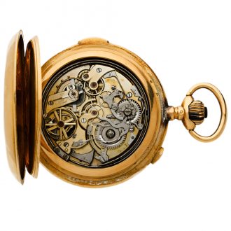 Swiss 18K gold quarter repeating chronograph Circa 1900 Swiss 18K gold quarter repeating chronograph Circa 1900
