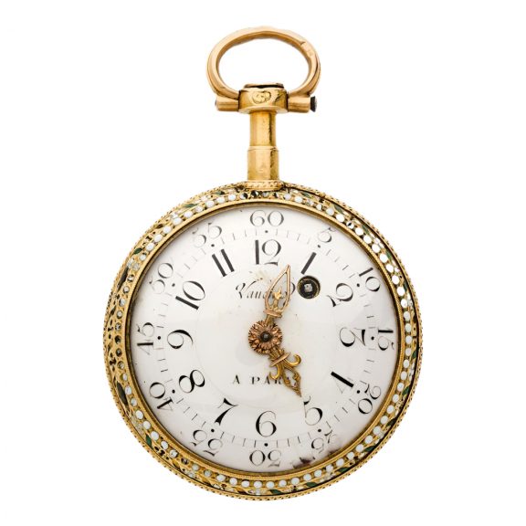 French 18 carat gold and enamel verge pocket watch Circa 1790