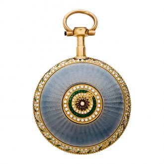 French 18 carat gold and enamel verge pocket watch Circa 1790