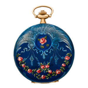 Swiss 18 carat gold and enamel hunting cased watch Circa 1920