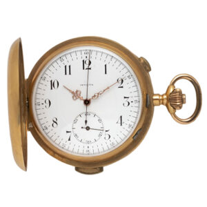 Swiss 18K gold quarter repeating chronograph watch Circa 1900
