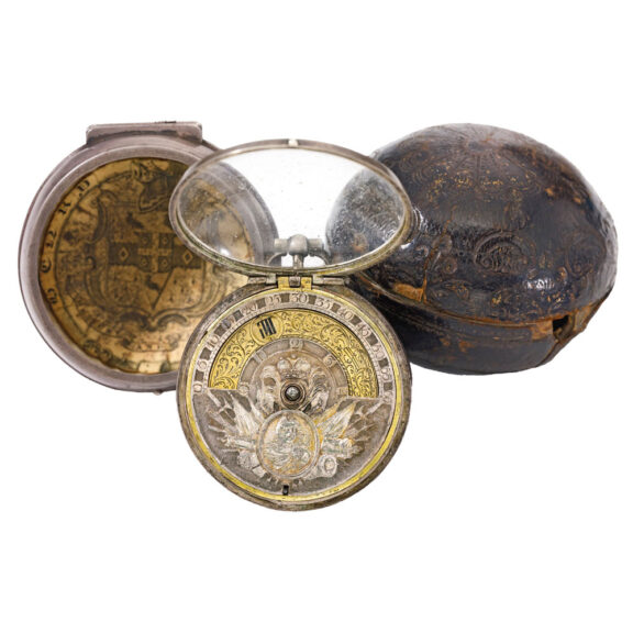 nglish silver pair cased wandering hour watch Circa 1710