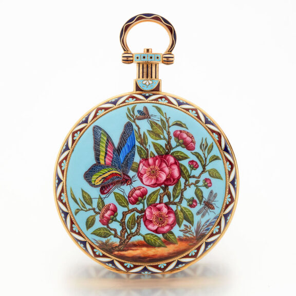 Exquisite Swiss gold enamel watch “The Butterfly” Circa 1830 Exquisite Swiss gold enamel watch “The Butterfly” Circa 1830