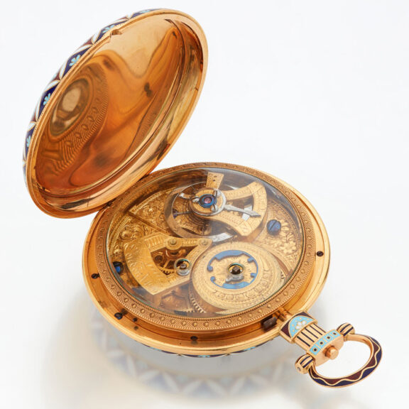 Exquisite Swiss gold enamel watch "The Butterfly" Circa 1830 Exquisite Swiss gold enamel watch "The Butterfly" Circa 1830