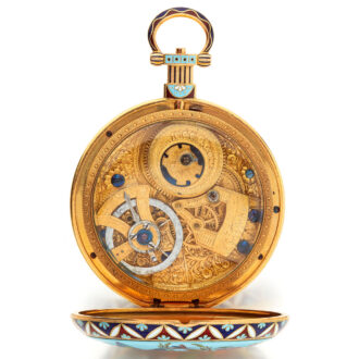 Exquisite Swiss gold enamel watch "The Butterfly" Circa 1830 Exquisite Swiss gold enamel watch "The Butterfly" Circa 1830