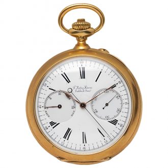 French gold open faced watch with chronograph Circa 1905