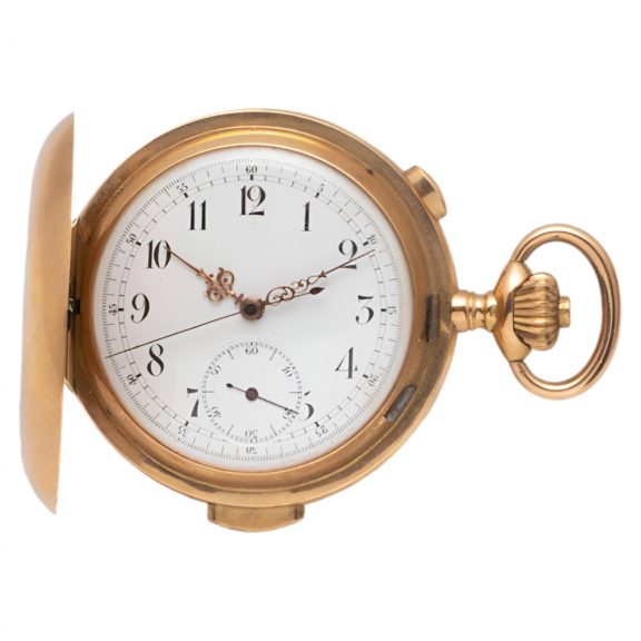 Swiss gold minute repeating chronograph Circa 1900 Swiss gold minute repeating chronograph Circa 1900