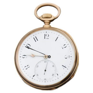 French 18 carat gold open faced pocket watch Circa 1900