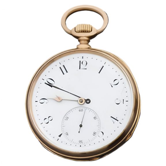 French 18 carat gold open faced pocket watch Circa 1900