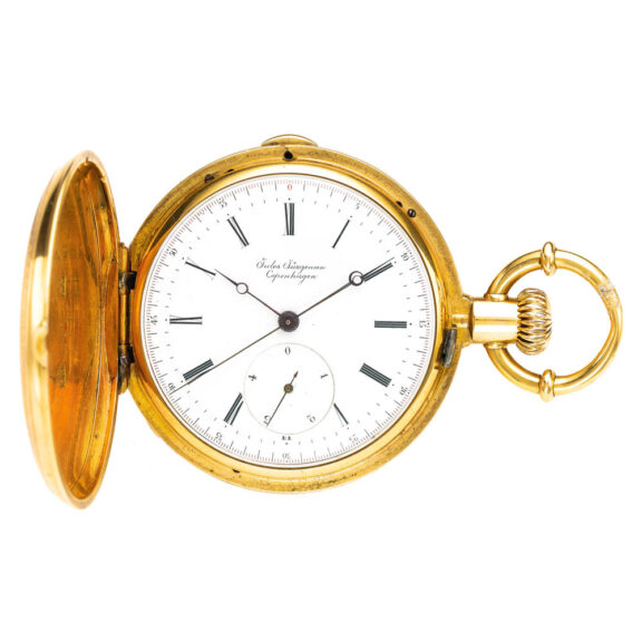 Swiss gold chronograph with jumping fifth seconds Circa 1900