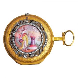 French gilt, enamel and stone set verge watch Circa 1775