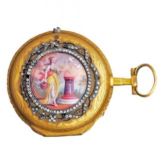 French gilt, enamel and stone set verge watch Circa 1775