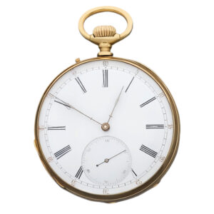 French 18 carat gold open faced pocket watch Circa 1900