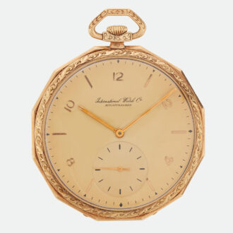 Interesting Swiss gold IWC watch, rare case shape Circa 1934