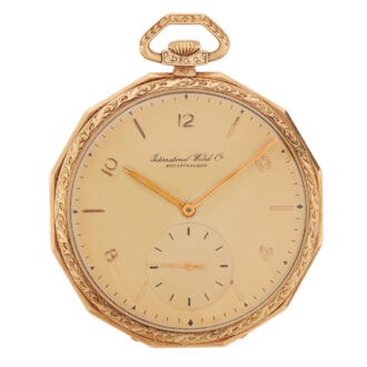 Interesting Swiss gold IWC watch, rare case shape Circa 1934