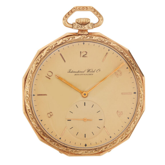 Interesting Swiss gold IWC watch, rare case shape Circa 1934