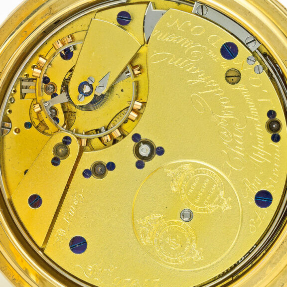 Fine English yellow gold minute repeating watch Circa 1888 Fine English yellow gold minute repeating watch Circa 1888