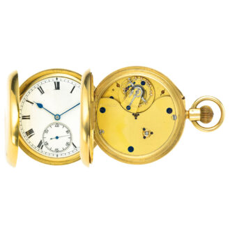 Fine English 18k gold 60 minute carrousel watch Circa 1921