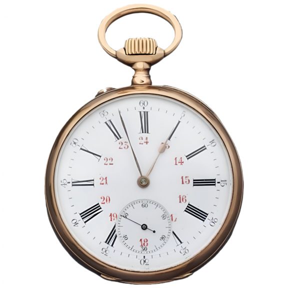 Swiss 18 carat gold open faced lever pocket watch Circa 1900