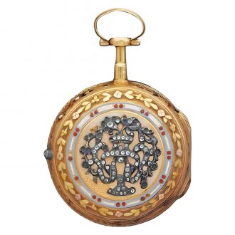 French multicoloured gold and enamel watch Circa 1780