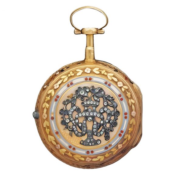 French multicoloured gold and enamel watch Circa 1780