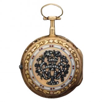French multicoloured gold and enamel watch Circa 1780