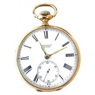 Swiss 18 carat gold open faced lever pocket watch Circa 1900