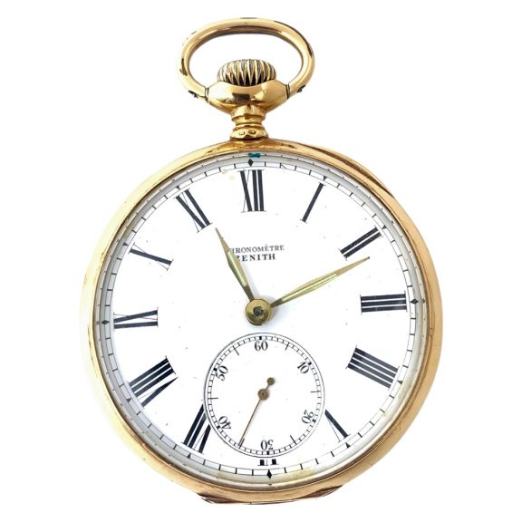 Swiss 18 carat gold open faced lever pocket watch Circa 1900