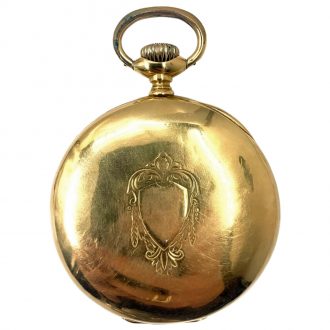 Swiss 18 carat gold open faced lever pocket watch Circa 1900