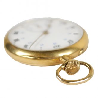 French 18K gold open faced lever pocket watch Circa 1900