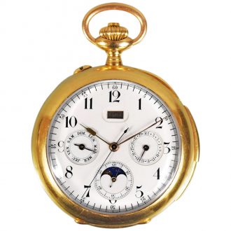 Swiss 18 carat gold complicated lever pocket watch Circa 1890