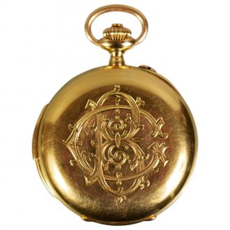Swiss 18 carat gold complicated pocket watch Circa 1890