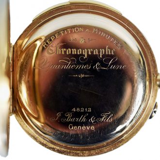 Swiss 18 carat gold complicated pocket watch Circa 1890