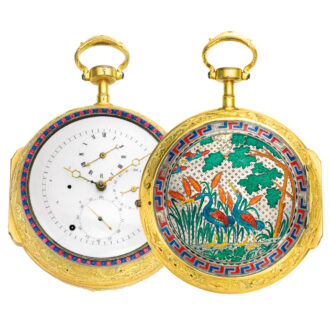Very rare English gilt Chinese musical coach watch Circa 1780