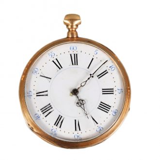 French 18K gold keywind open faced lever watch Circa 1900