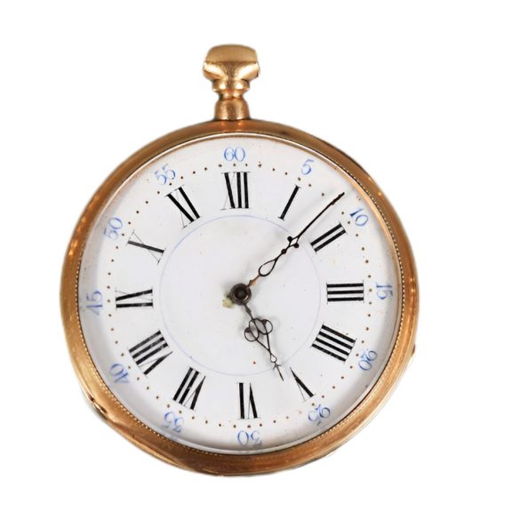 French 18K gold keywind open faced lever watch Circa 1900