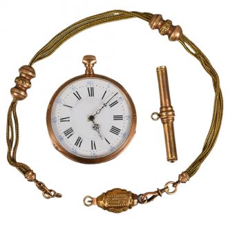 French 18K gold keywind open faced lever watch Circa 1900