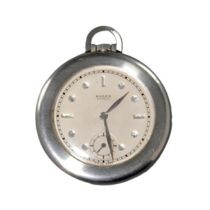 Ultra thin Swiss stainless steel keyless pocket watch Circa 1950