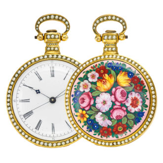 Swiss rare gilt two train 8-day watch, Chinese market Circa 1850