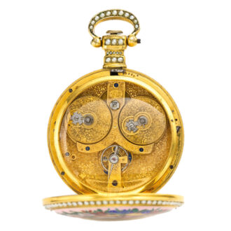 Swiss rare gilt two train 8-day watch, Chinese market Circa 1850